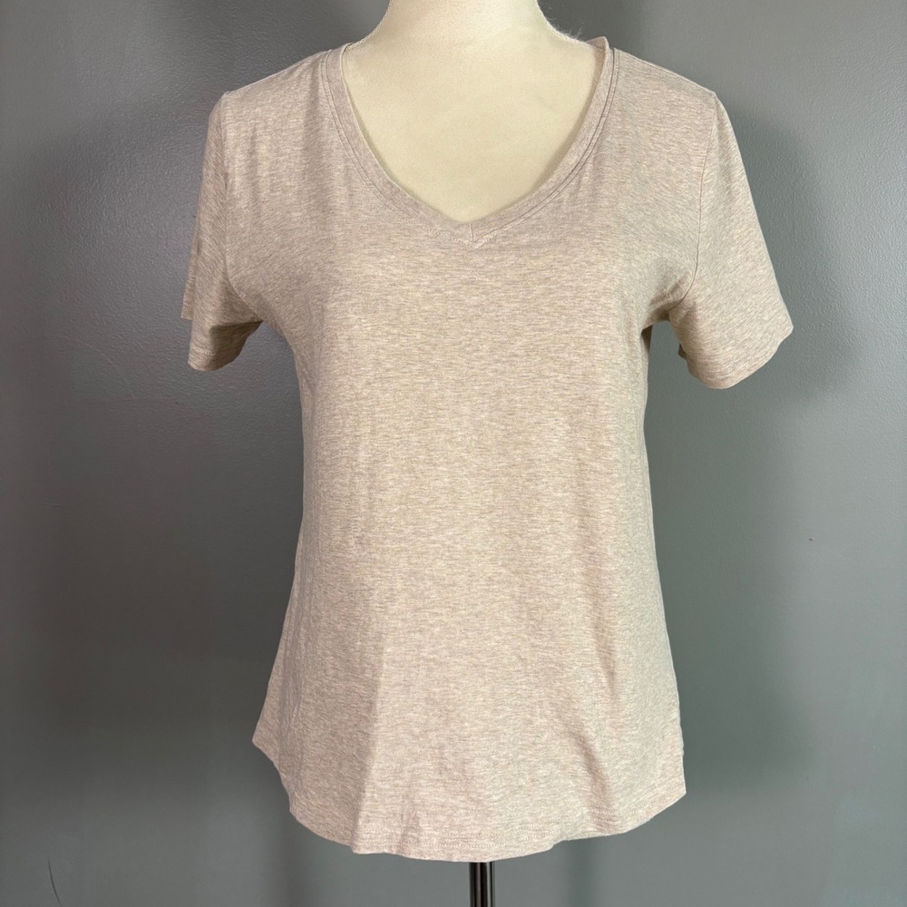 Pact V-Neck T-Shirt Women S Neutral Organic Cotton Sustainable Granola Casual